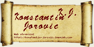 Konstantin Jorović vizit kartica